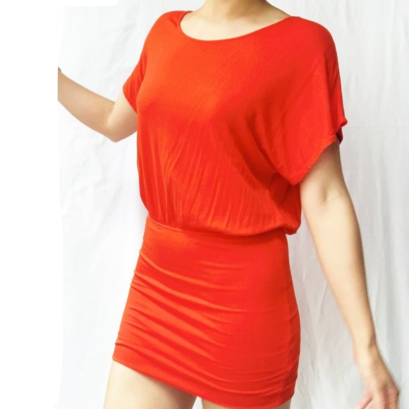 Silence + Noise Hot Orange Mini Dress - Picture 2 of 4